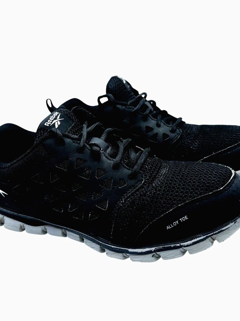 Reebok Sublite Cushion Alloy Toe Safety Work Sneakers Black Men’s 9M Slip Resist